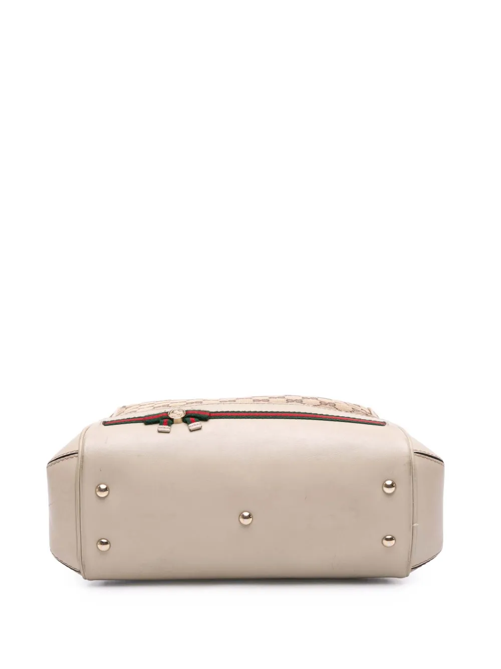 Pre-owned Gucci 2016-2025 Small Gg Canvas Web Mayfair Satchel In Brown