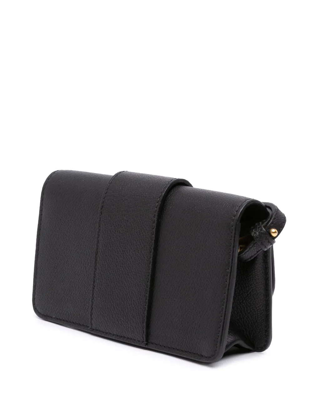 Pre-owned Burberry 2018-2025 Mini Soft Grain Calfskin Buckle Crossbody Bag In Black
