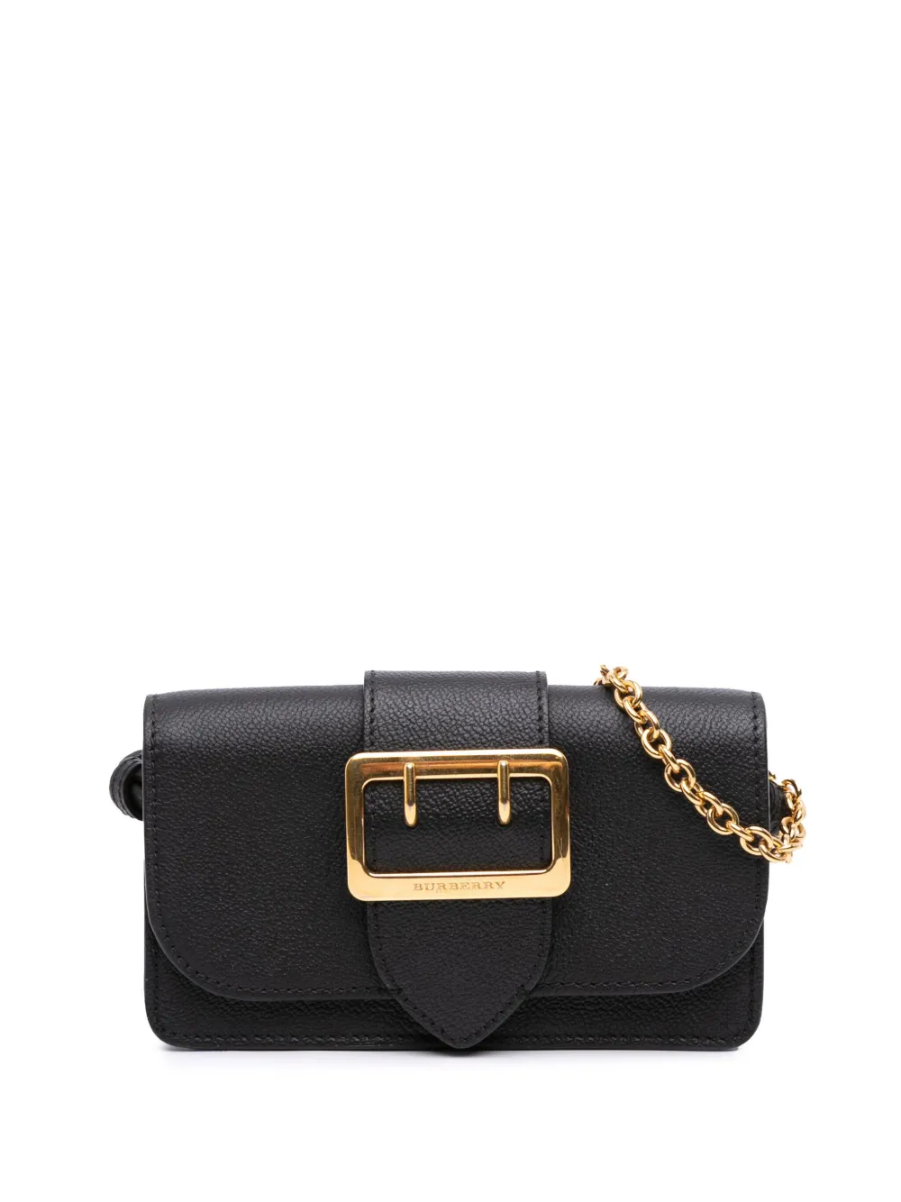 Burberry Pre-Owned 2018-2025 Mini Soft Grain Calfskin Buckle crossbody bag | Black | Image 1