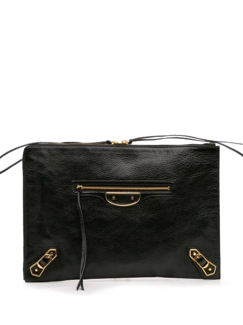 Balenciaga Pre-Owned 2016 Goatskin Motocross Classic Metallic Edge clutch bag