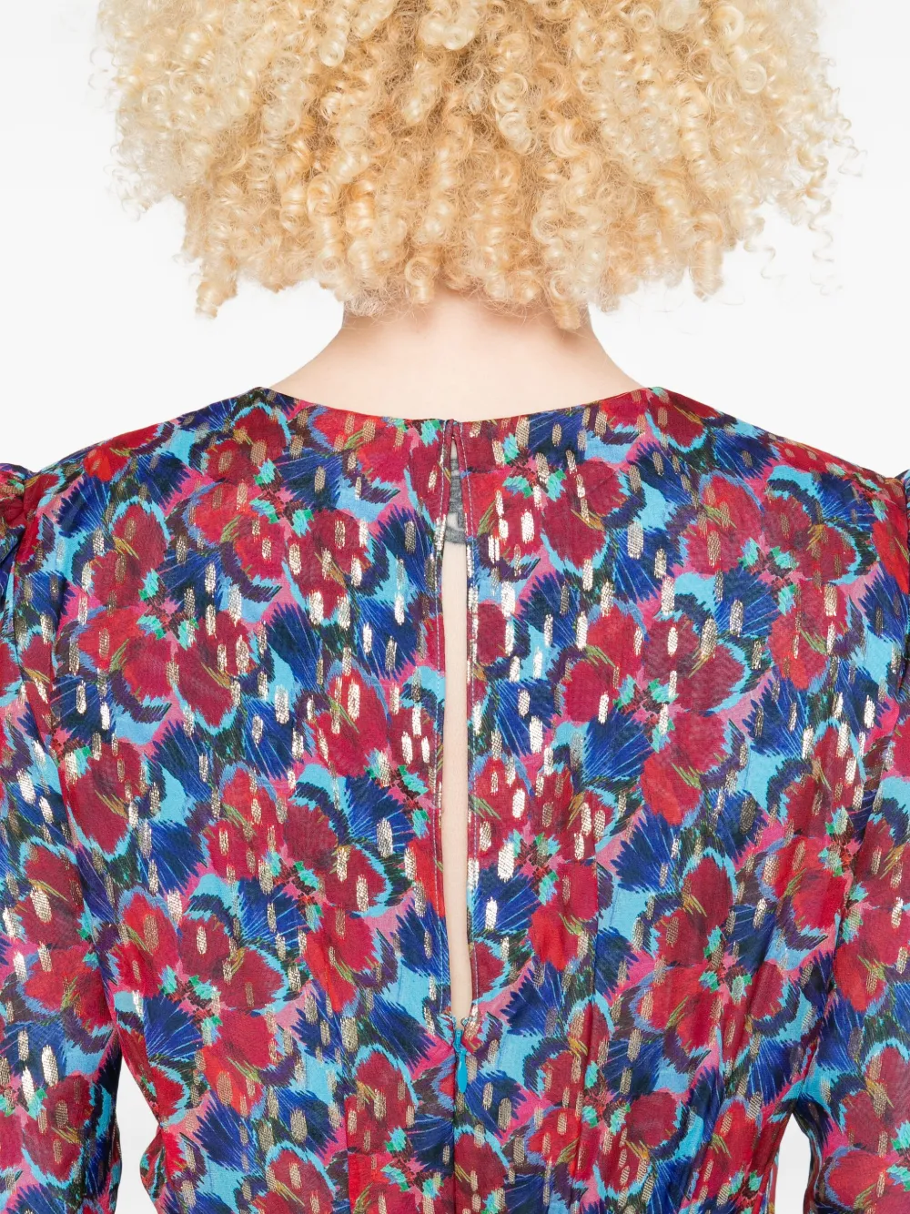 Saloni Blythe mini-jurk met bloemenprint Rood