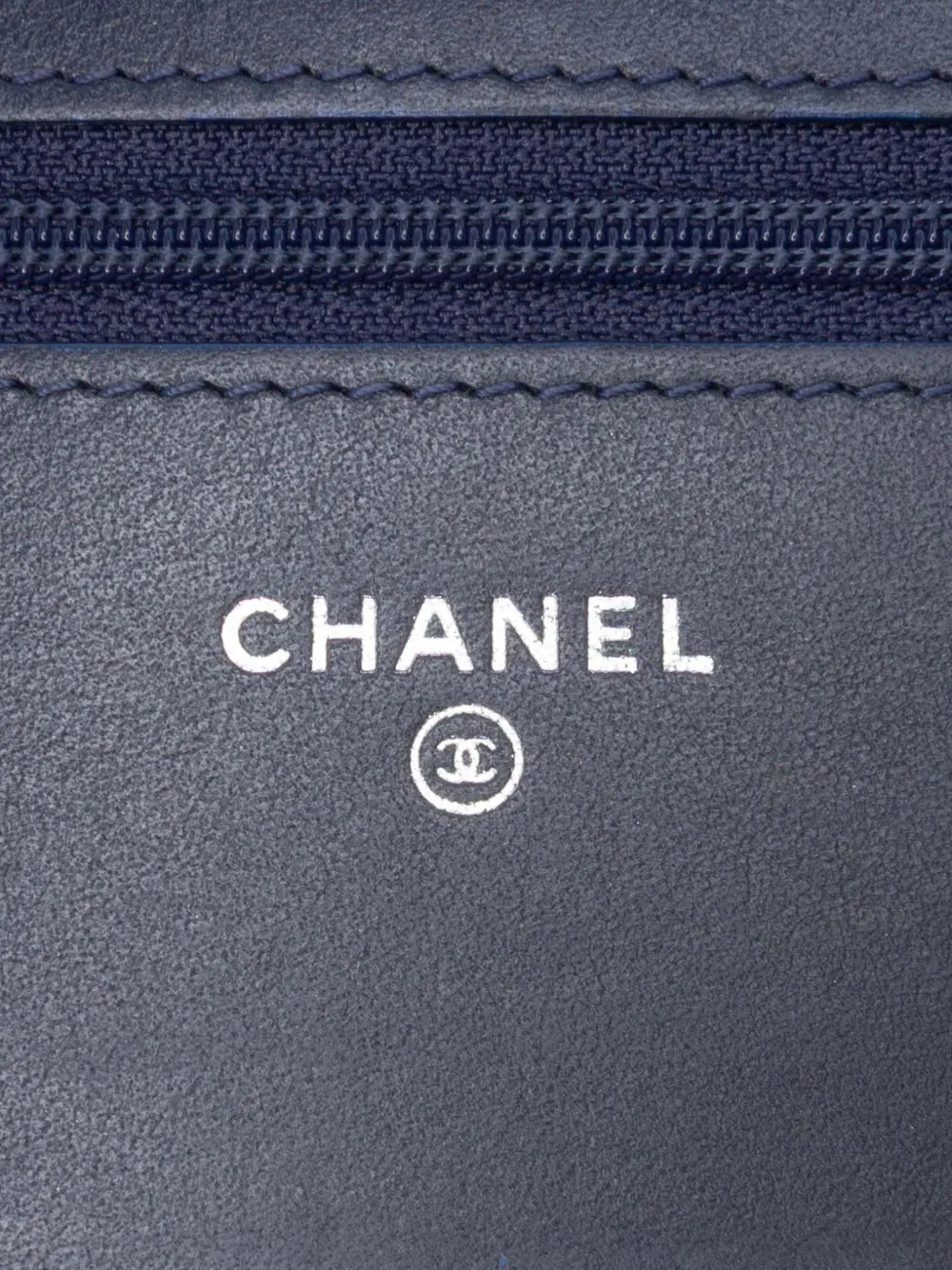 Pre-owned Chanel 2018 Quilted Tweed And Calfskin Gabrielle Wallet On Chain Crossbody Bag In Blue