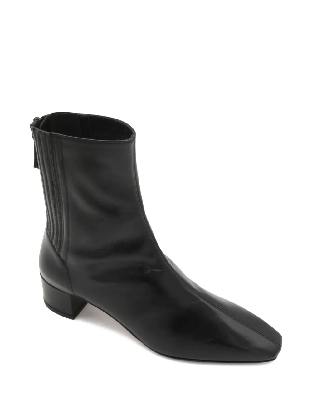 Aquazzura 50mm leather block-heel boots Black