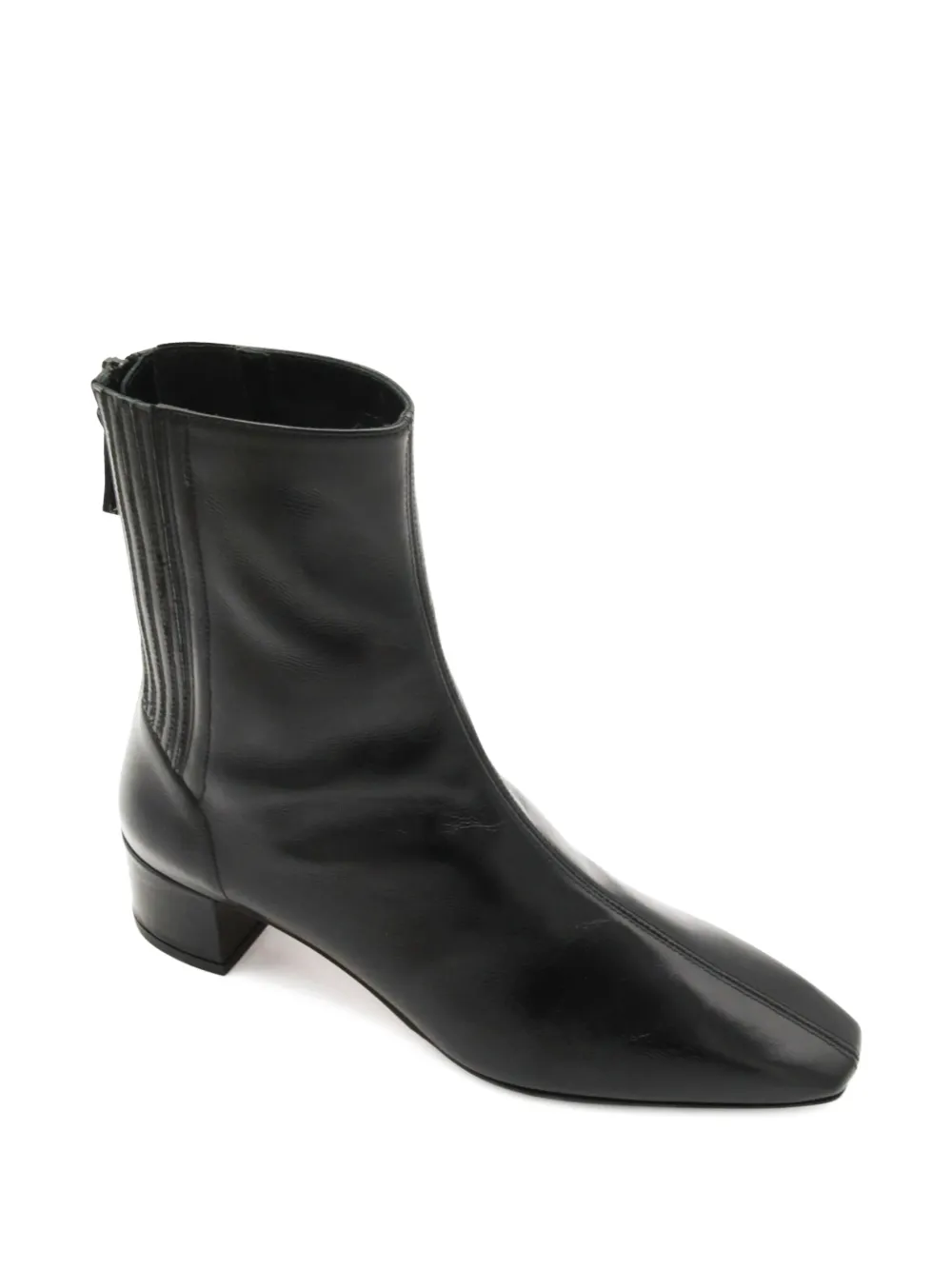 Aquazzura 50 mm leren laarzen met blokhak Zwart