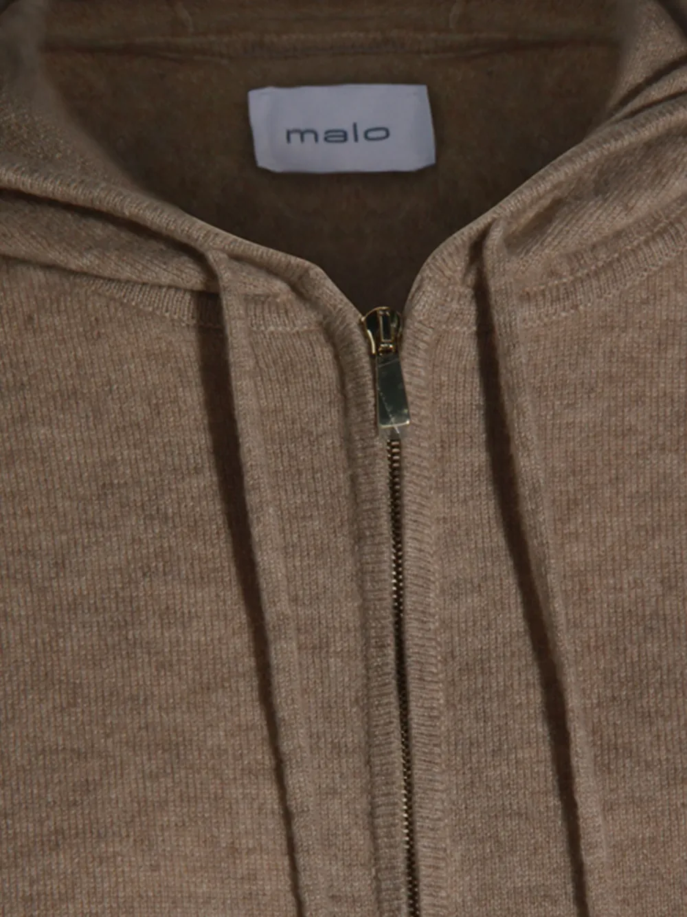 Malo Katoenen hoodie met rits Bruin