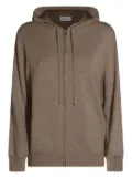 Malo zip-up cotton hoodie - Brown