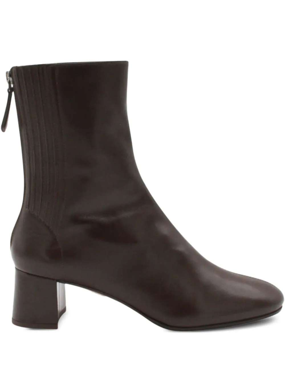 Aquazzura Leather Block-heel Boots In Brown