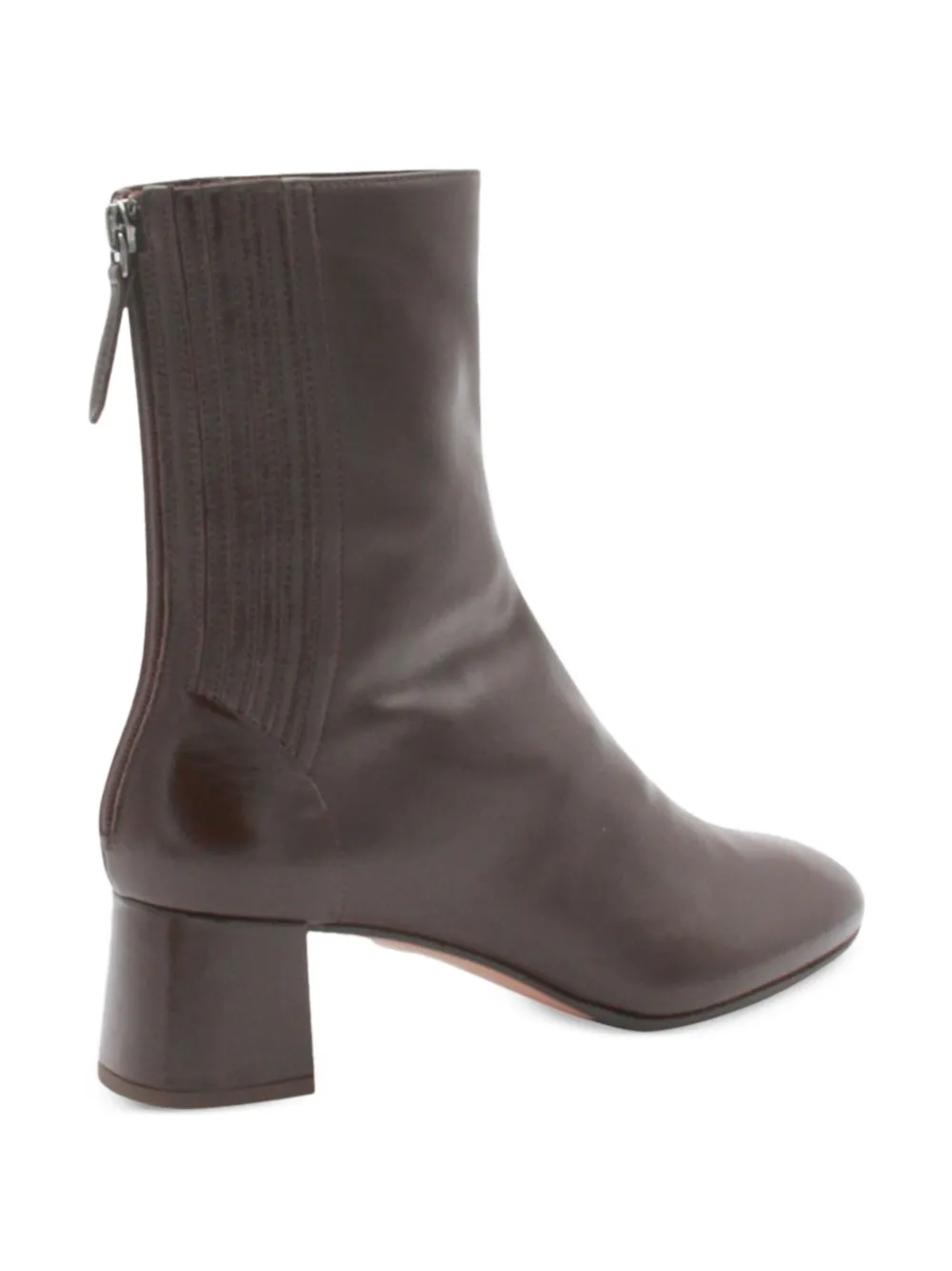 Aquazzura Leather Block-heel Boots In Brown