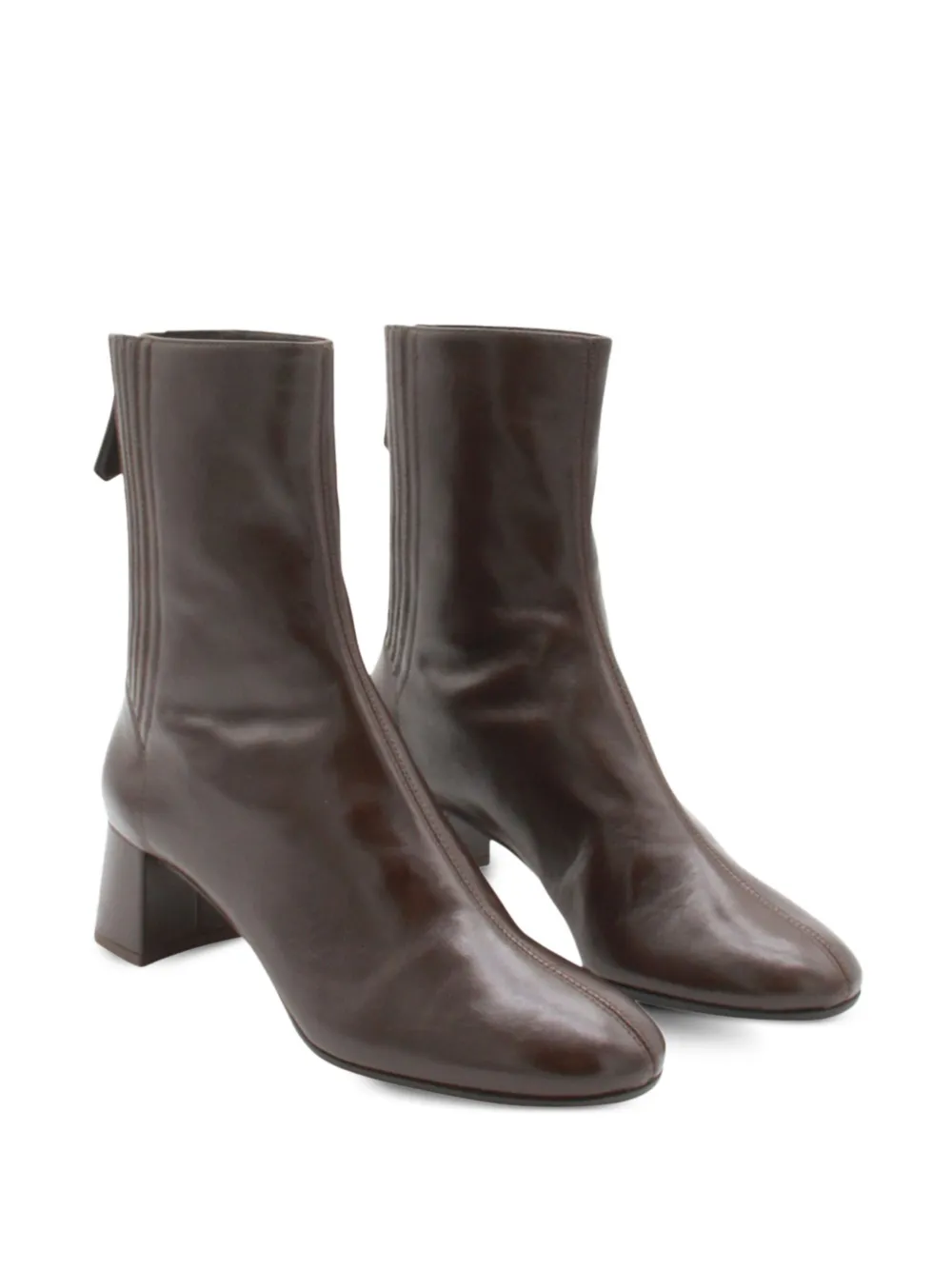 Aquazzura Leather Block-heel Boots In Brown