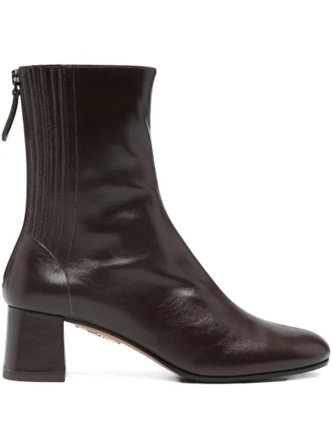 Aquazzura leather block-heel boots
