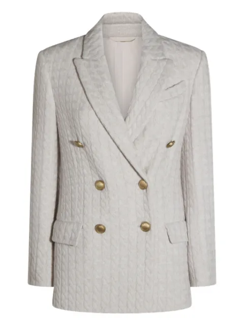 Brunello Cucinelli cable-knit double-breasted coat