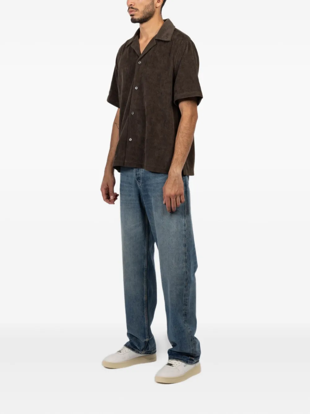 Simkhai Dane Corduroy-buttoned Shirt In Brown