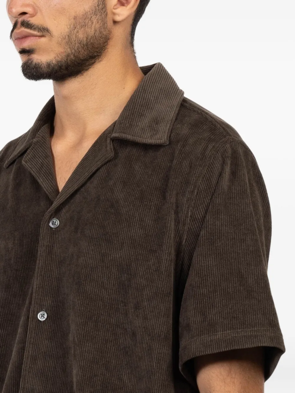 Simkhai Dane Corduroy-buttoned Shirt In Brown