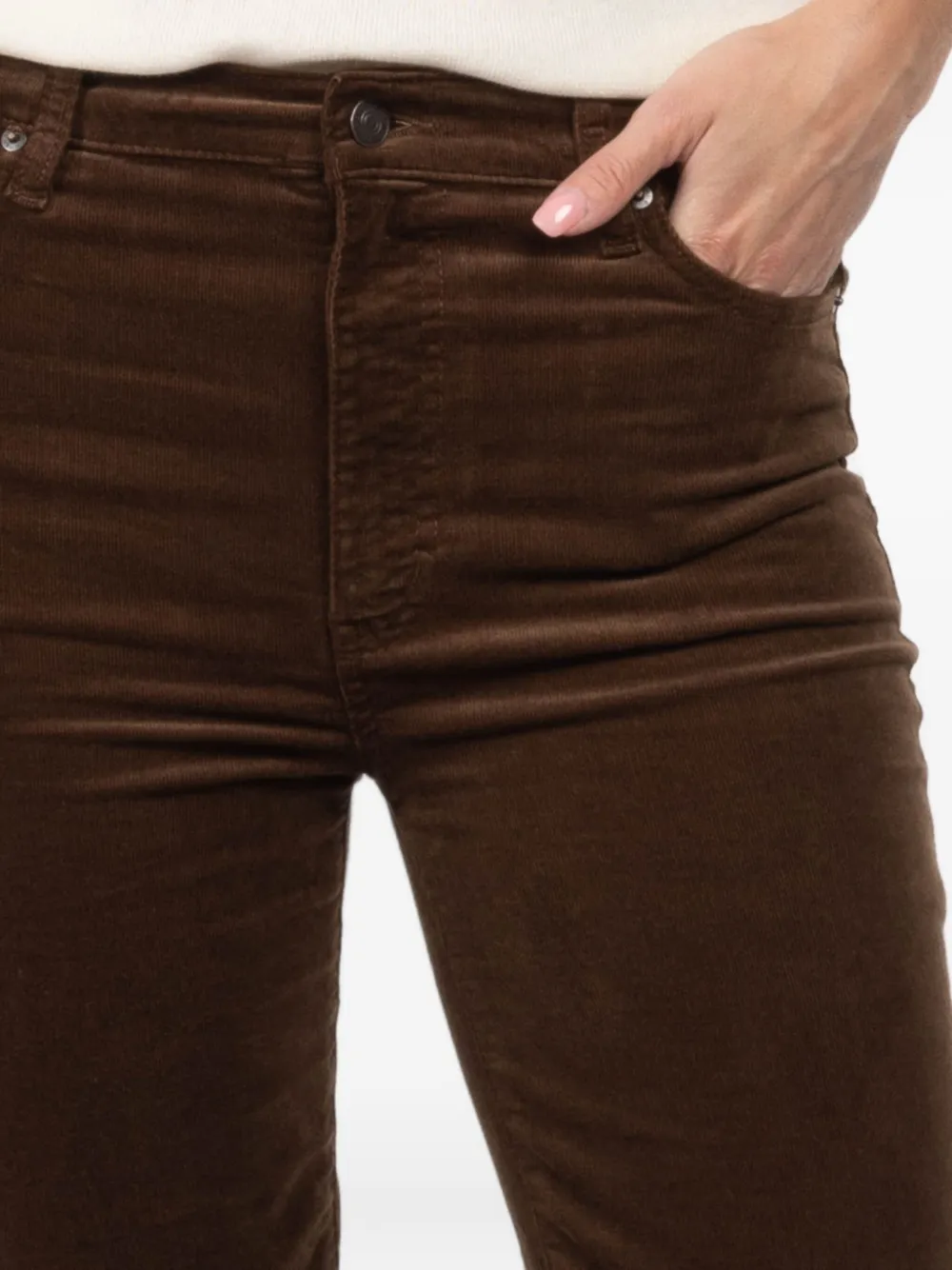 Frame High-waisted Straight-leg Casual Pants In Burgundy
