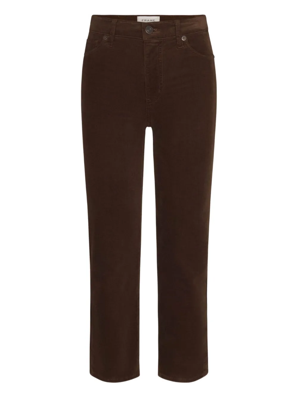 Frame High-waisted Straight-leg Casual Pants In Burgundy