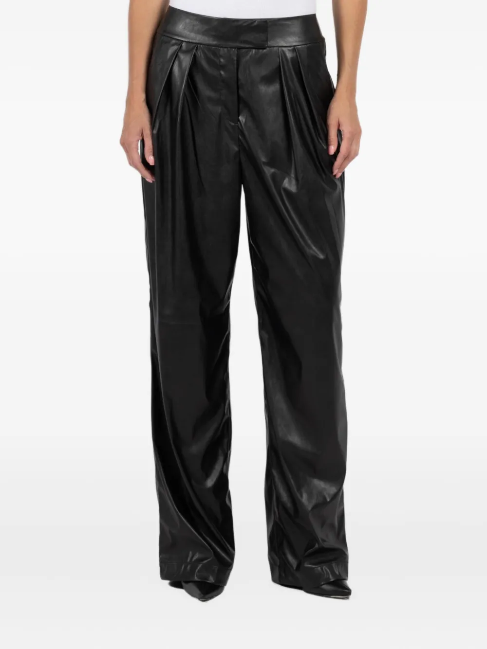 The Sei pleated faux-leather trousers | Black | Image 1