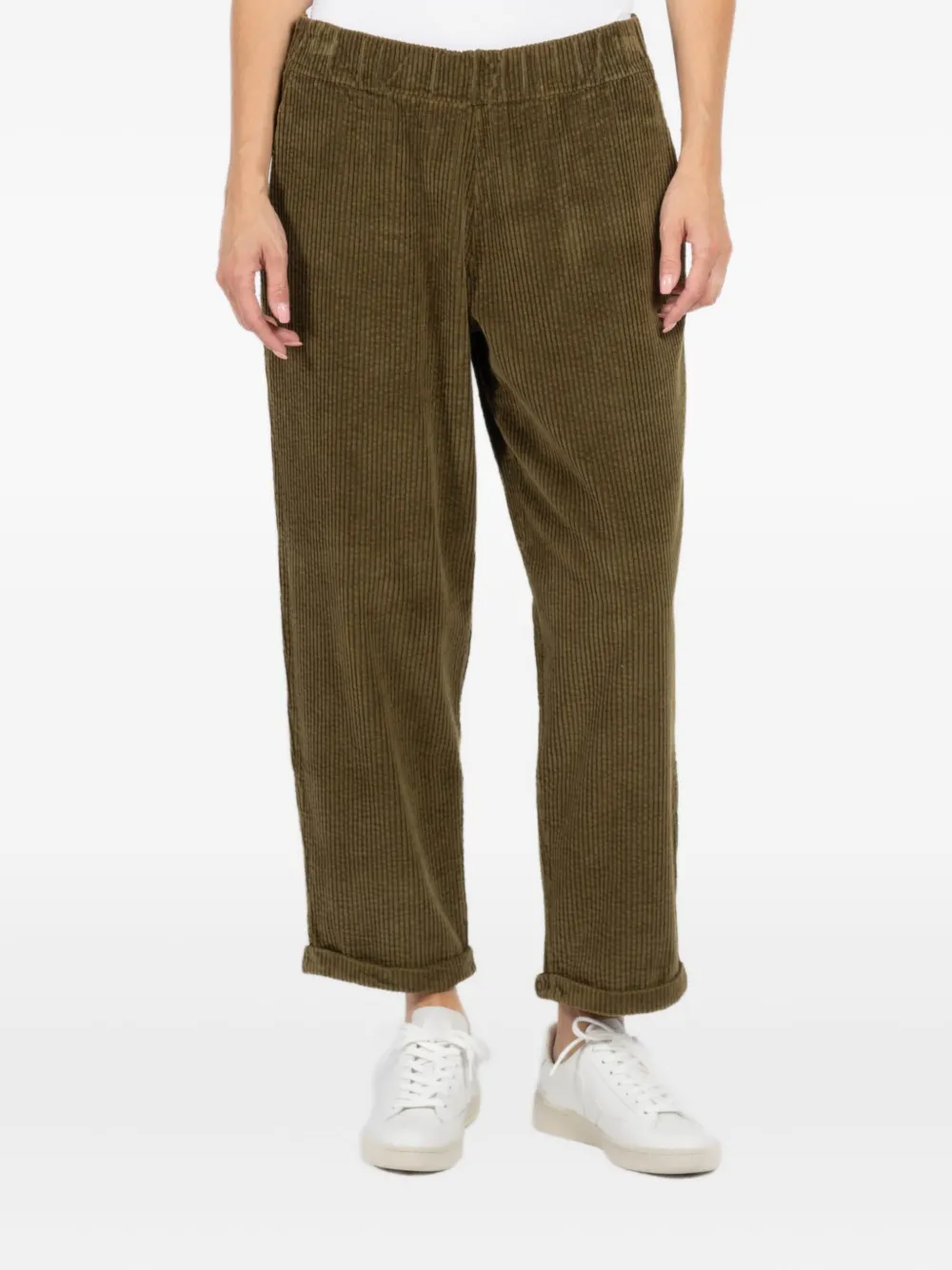 Labo Art Elasticated-waist Corduroy Trousers In Green