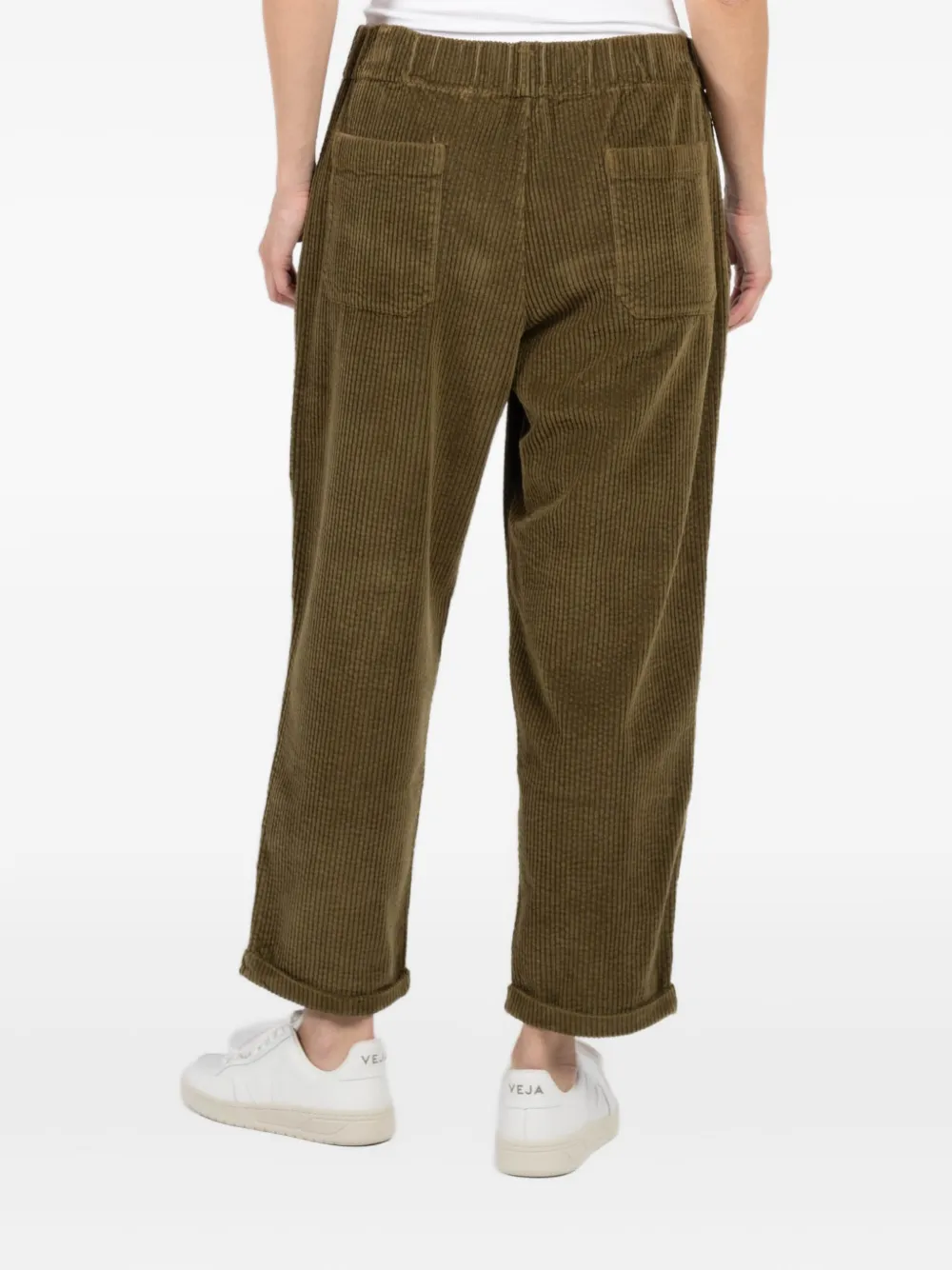 Labo Art Elasticated-waist Corduroy Trousers In Green