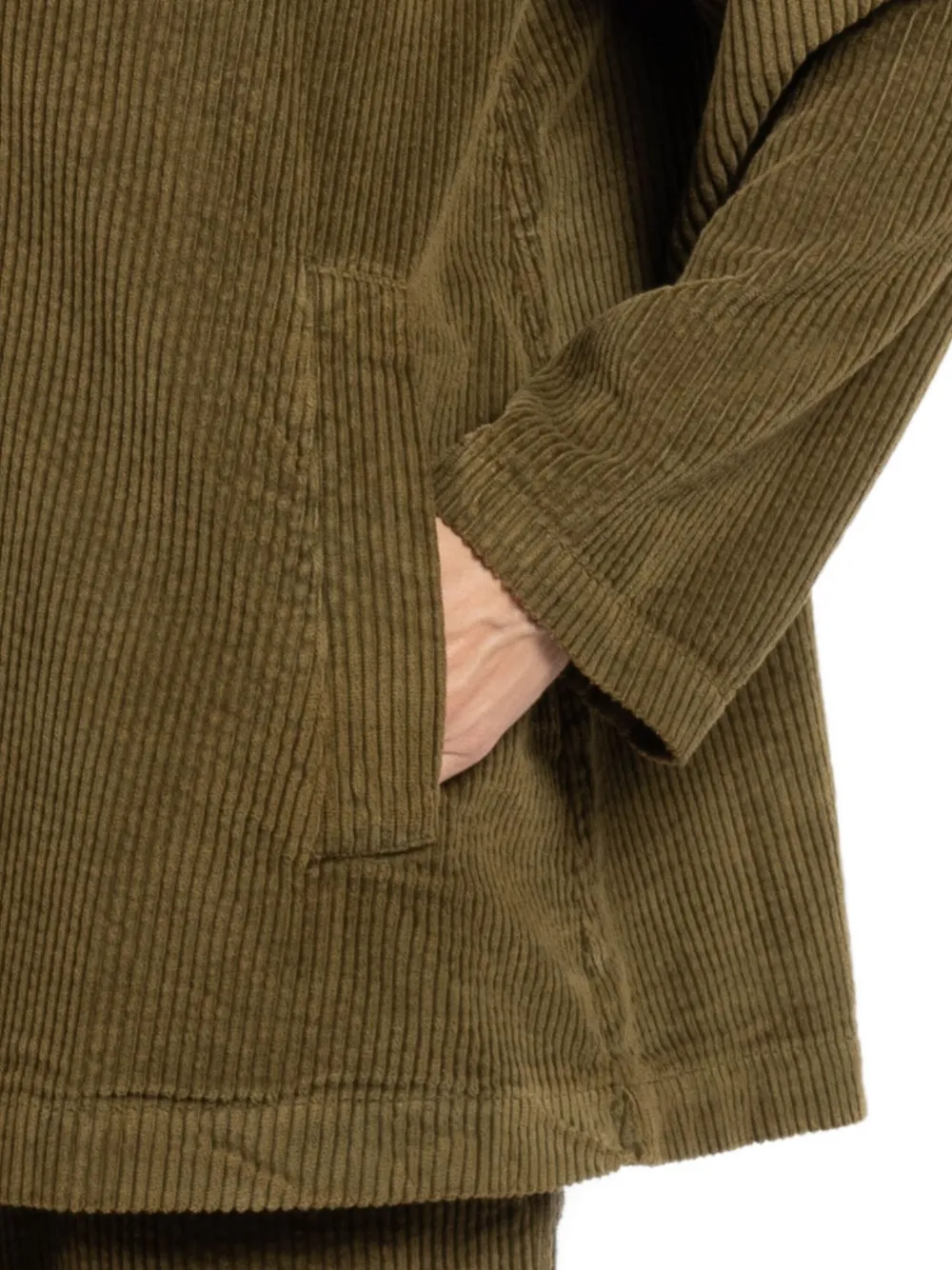 Labo Art Corduroy Buttoned-up Jacket In Green