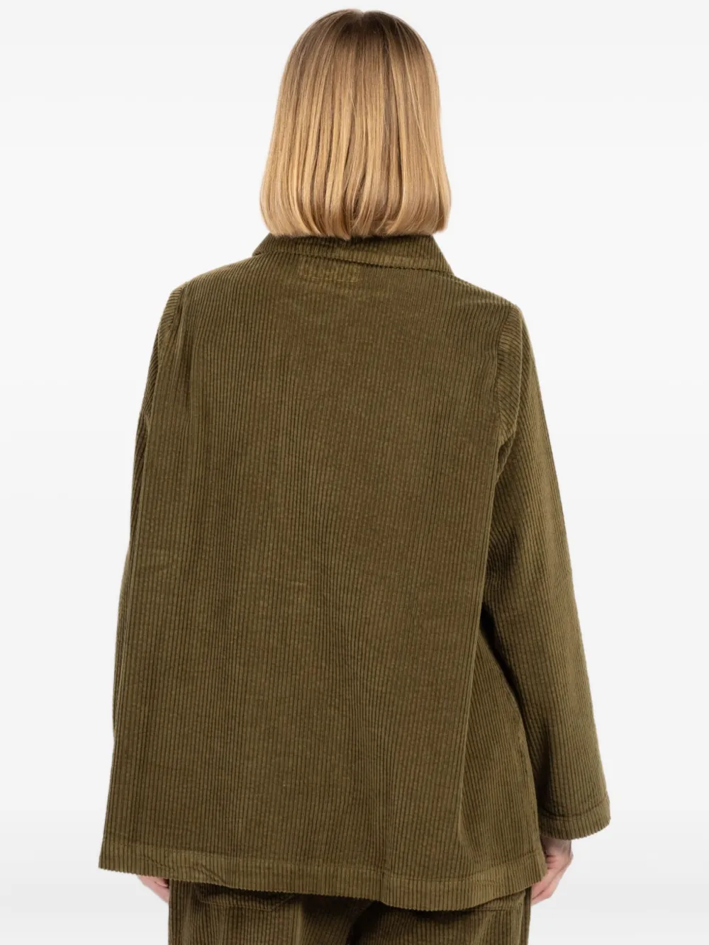 Labo Art Corduroy Buttoned-up Jacket In Green
