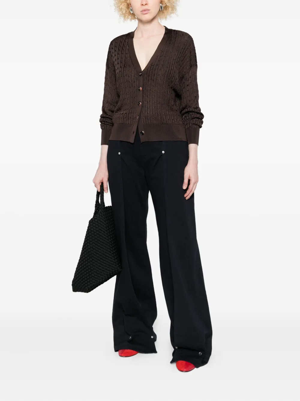 LOEWE cable-knit button cardigan | Cardigans | Image 2