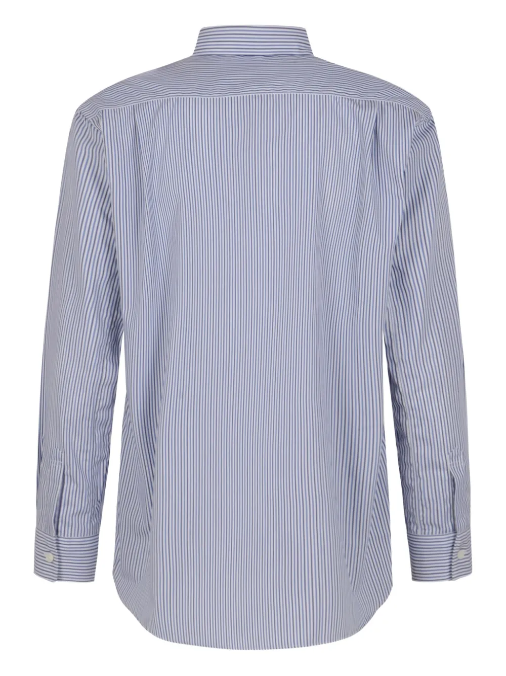 Comme Des Garçons Striped Cotton Shirt In Blue