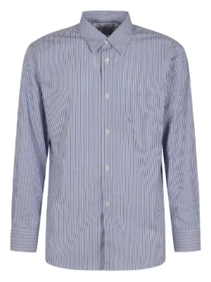 Comme Des Garçons Shirt ストライプ ボタンシャツ | ブルー | FARFETCH JP