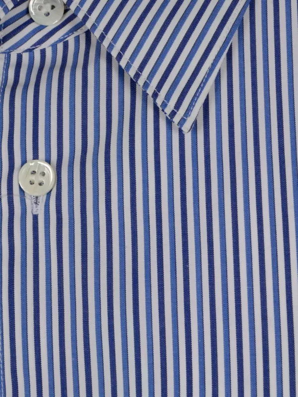Comme Des Garçons Striped Cotton Shirt | Blue | FARFETCH SG