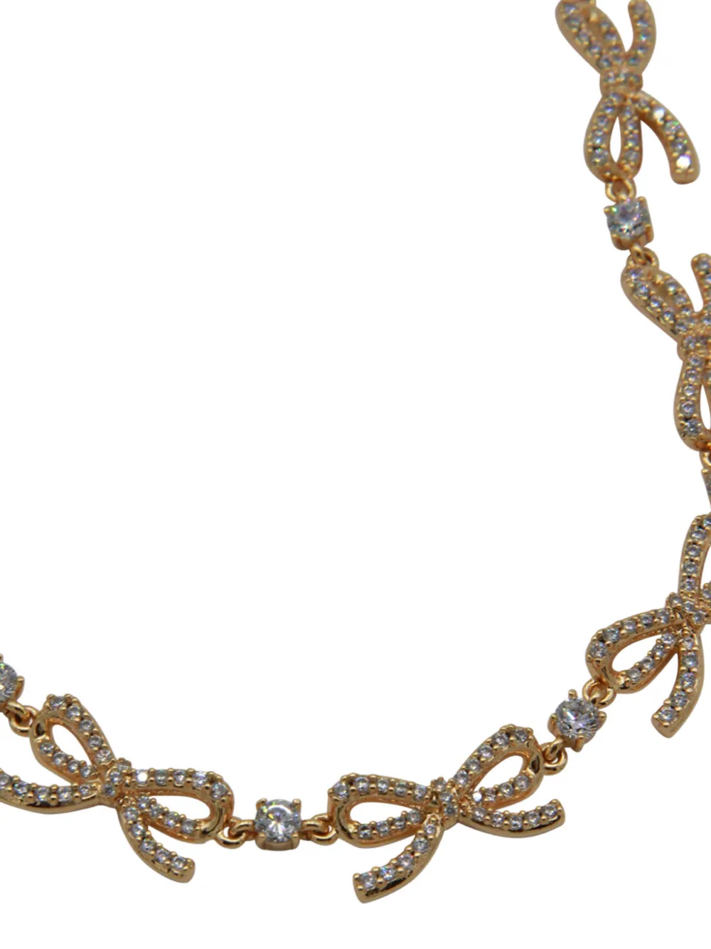 Self-Portrait bow-embellished necklace - Goud