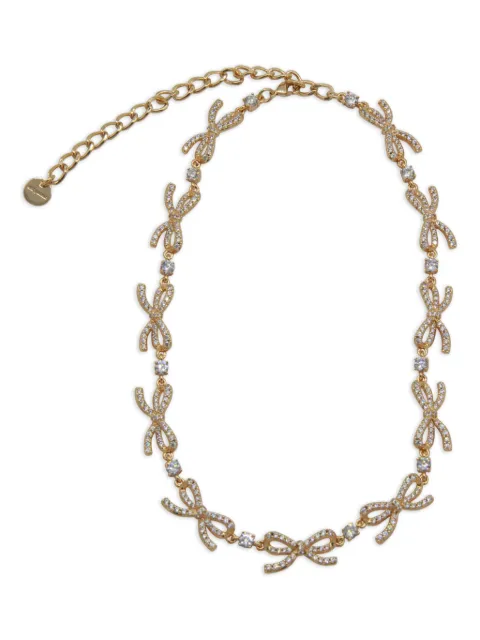 Self-Portrait bow-embellished necklace