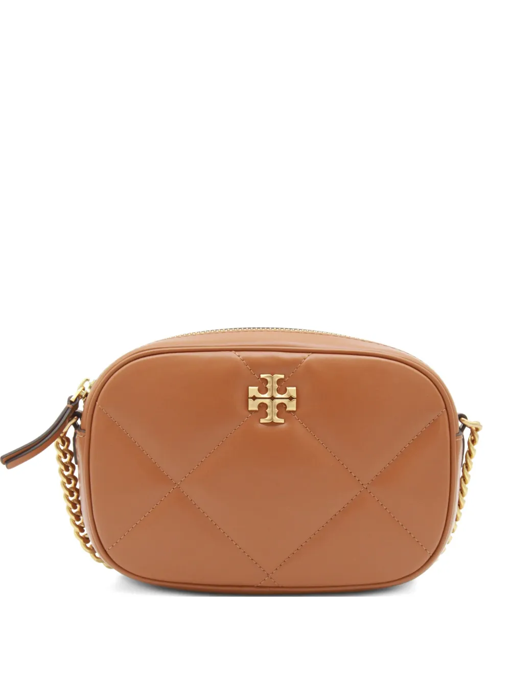 Tory Burch Mini Kira Quilted Cross Body Bag In Brown