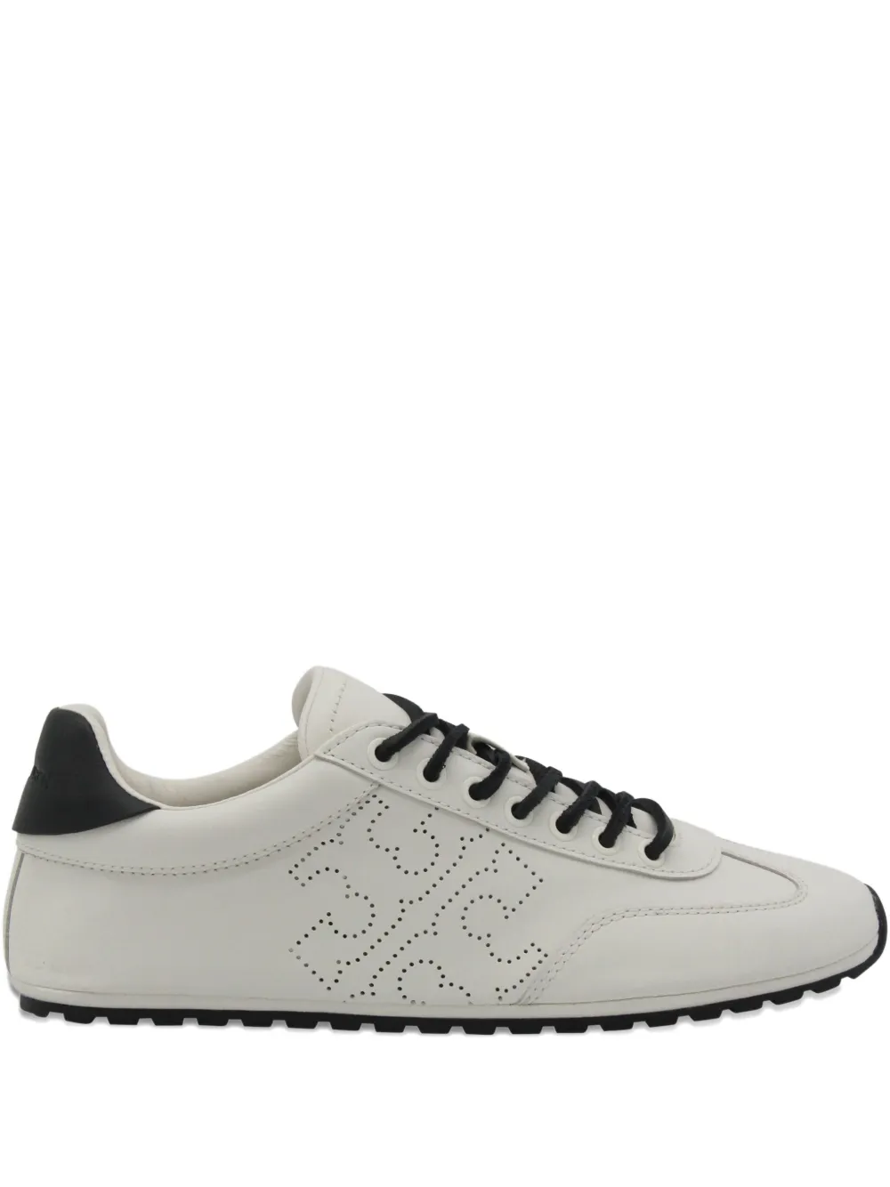 Tory Burch Field Perforated Logo Sneakers In White