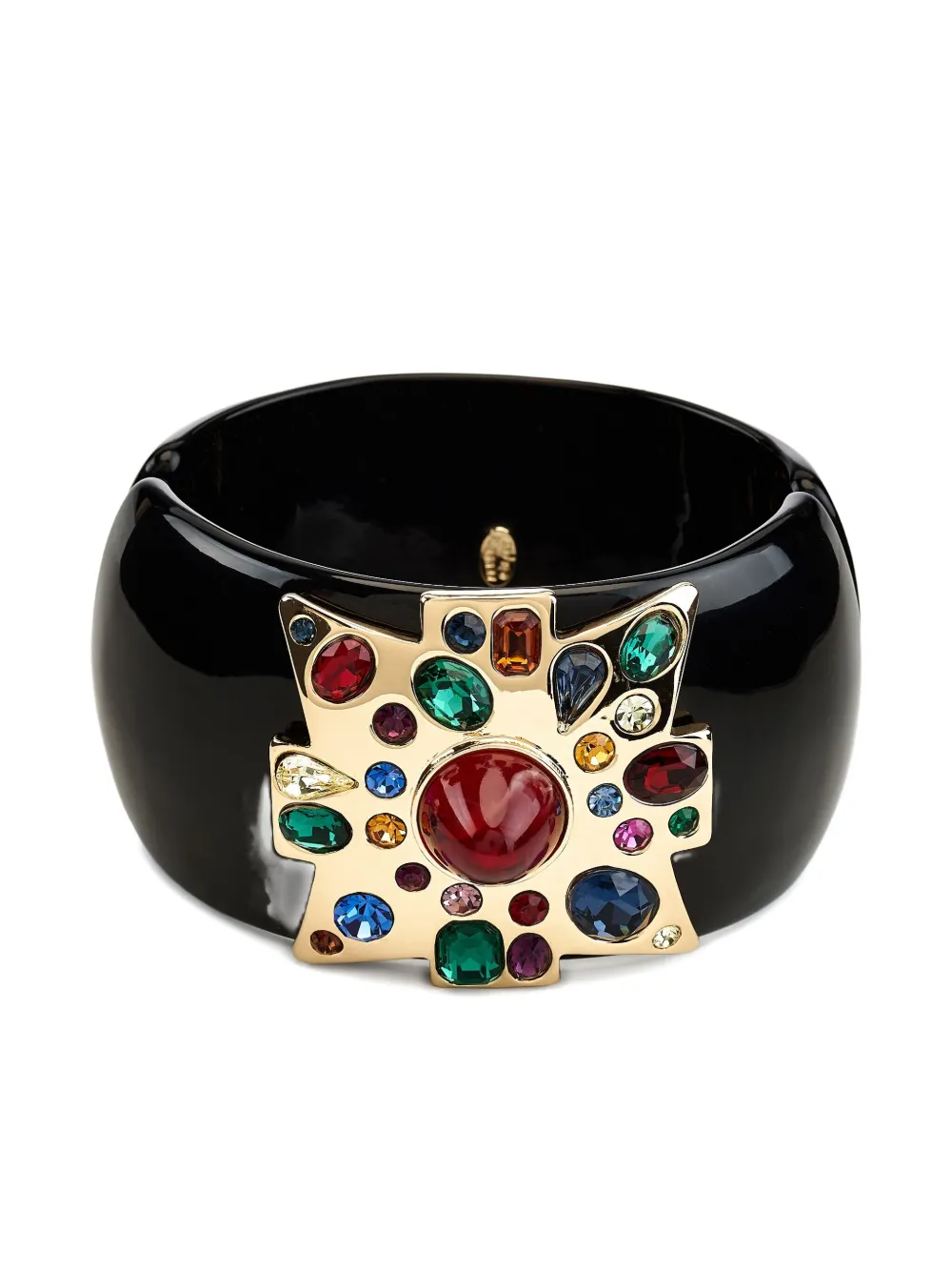 Kenneth Jay Lane cross-motif ruby bracelet - Zwart