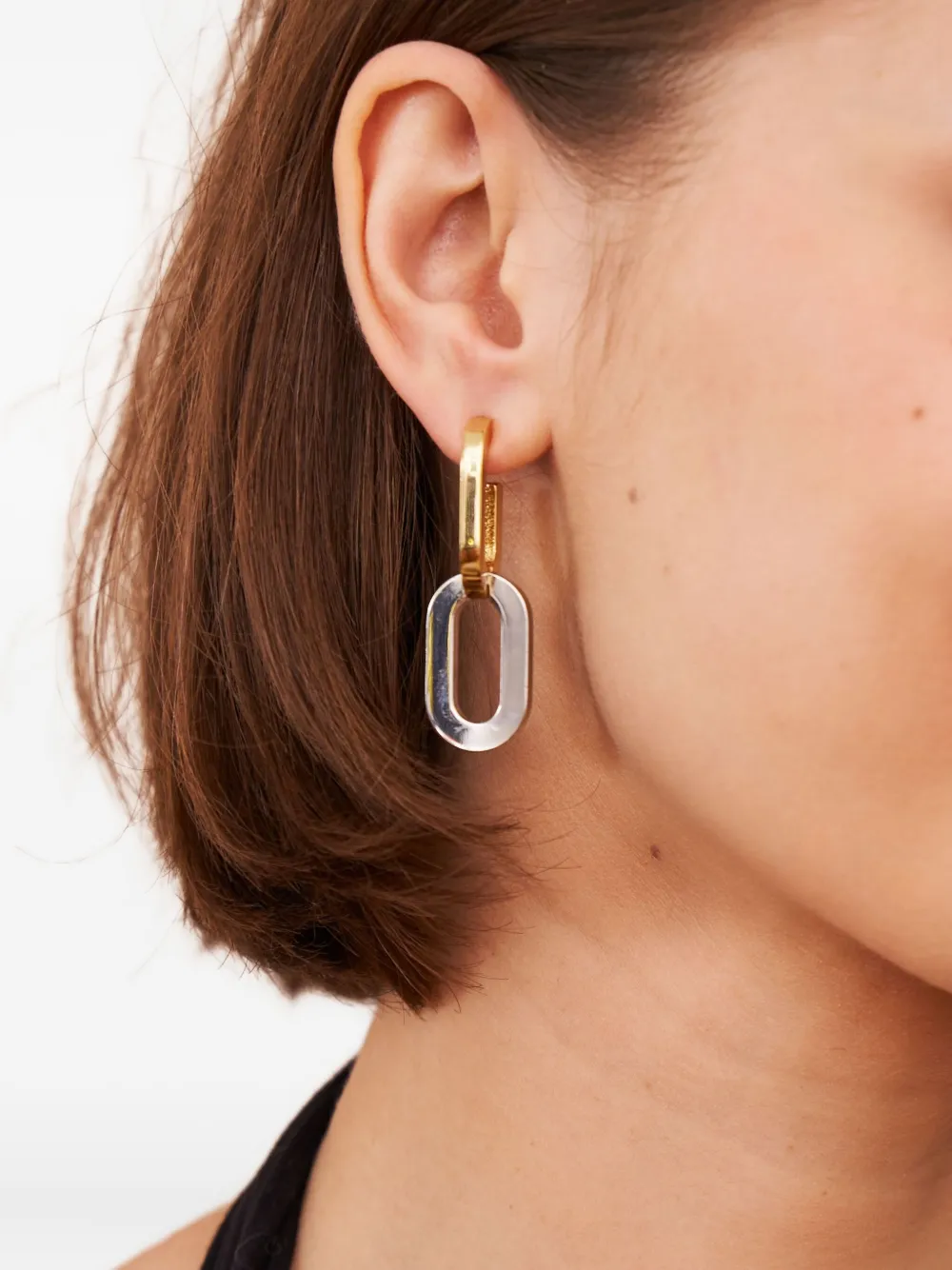 Kenneth Jay Lane link oval-shape earrings | Gold | Image 1