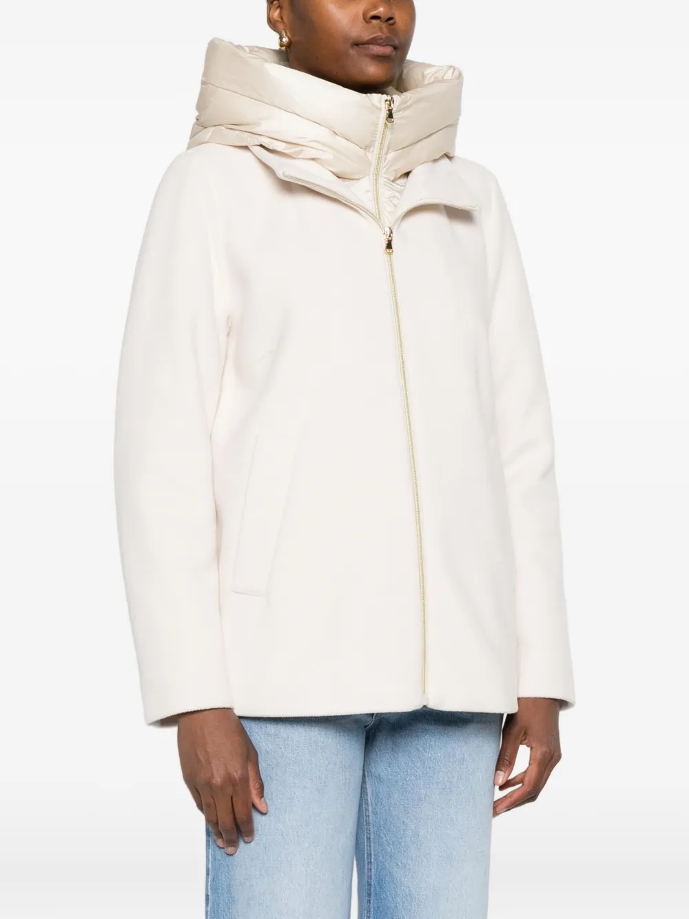 Marella Emme jack met capuchon en rits Beige