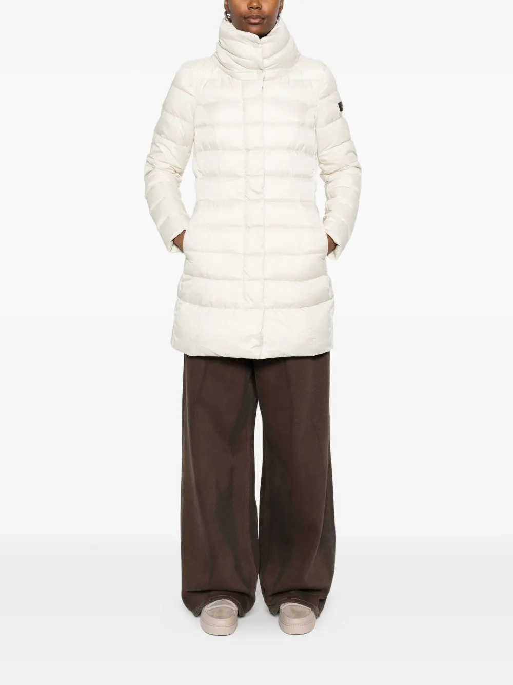Peuterey Quilted High-neck Coat In Neutral