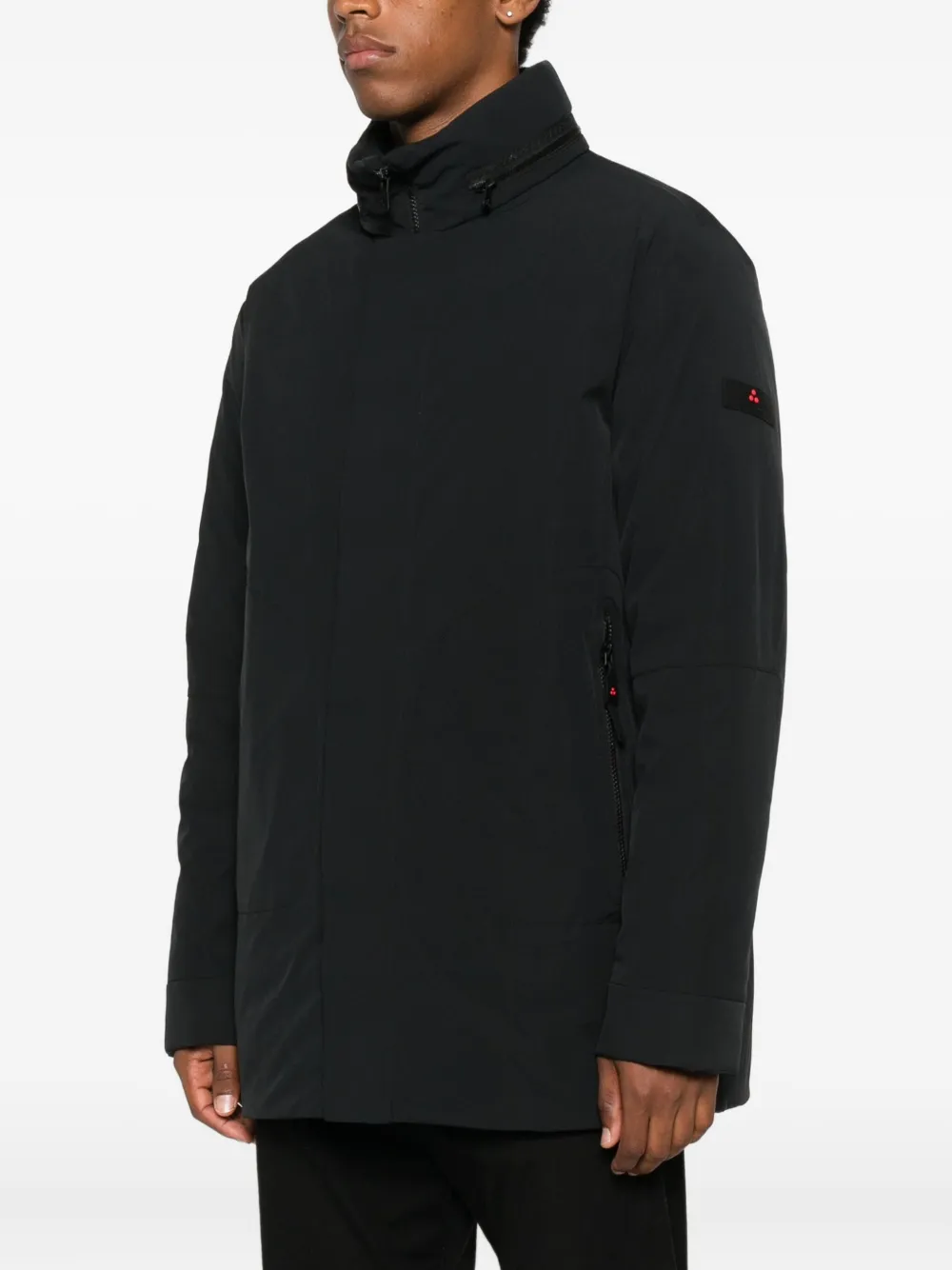 Peuterey Zip-fastening High-neck Coat In Black
