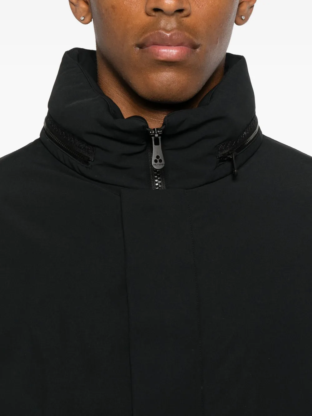 Peuterey Zip-fastening High-neck Coat In Black