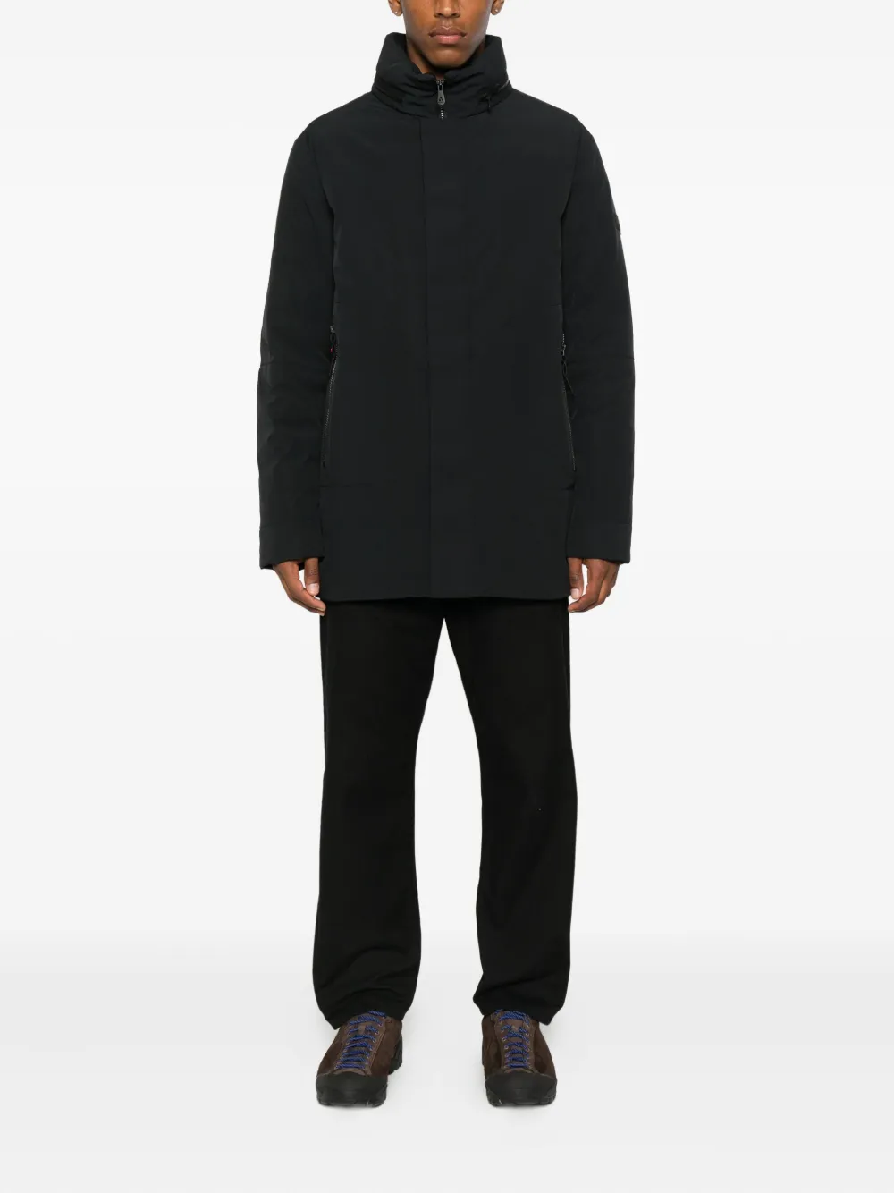 Peuterey zip-fastening high-neck coat - Zwart