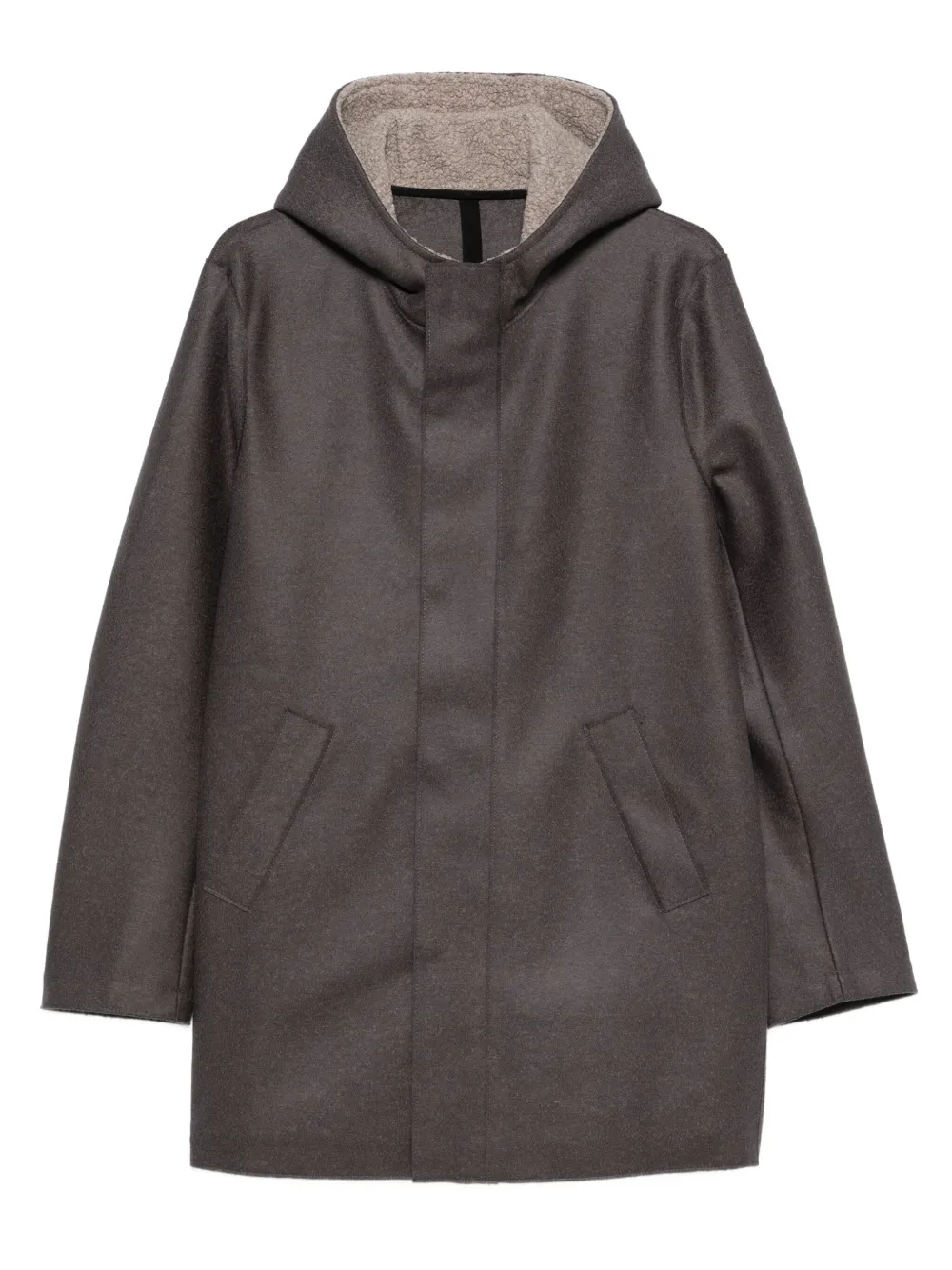 Harris Wharf London hooded welt-pocket coat | Grey | Image 1