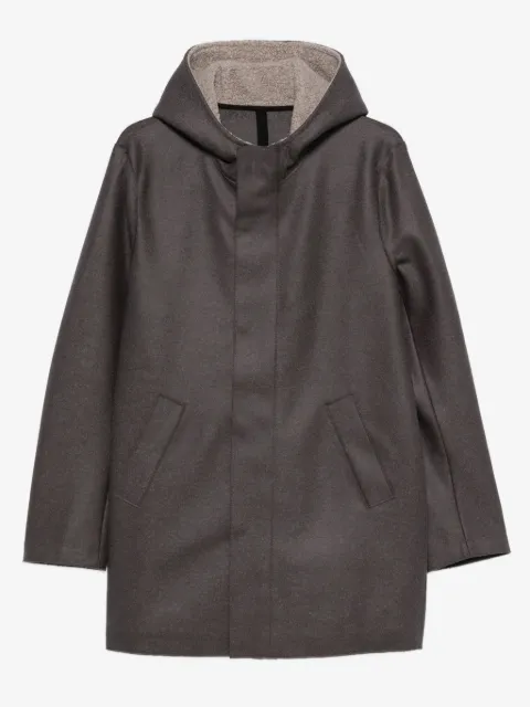 Harris Wharf London hooded welt-pocket coat