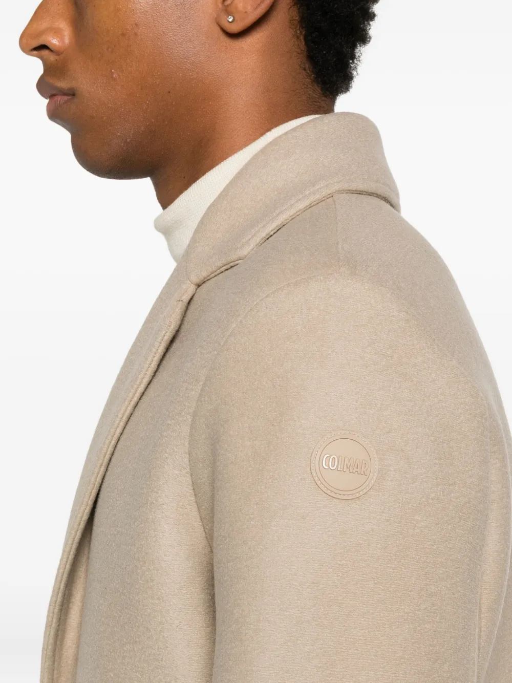 Colmar Buttoned Notched-lapel Coat In Neutral