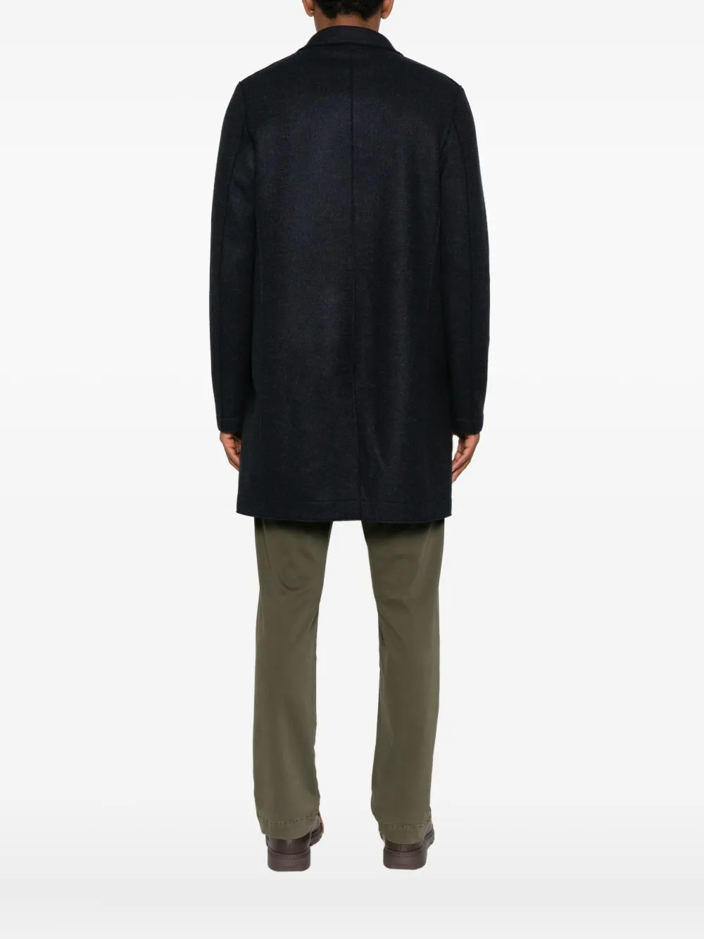 Harris Wharf London Button Coat In Blue