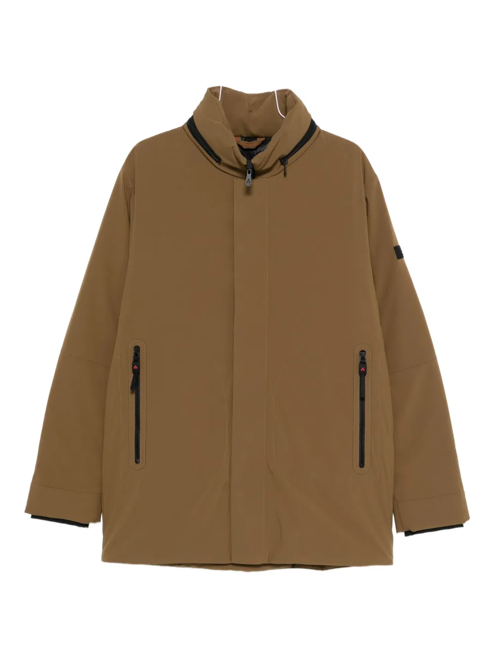 Peuterey Zip-fastening Pocket Coat In Brown