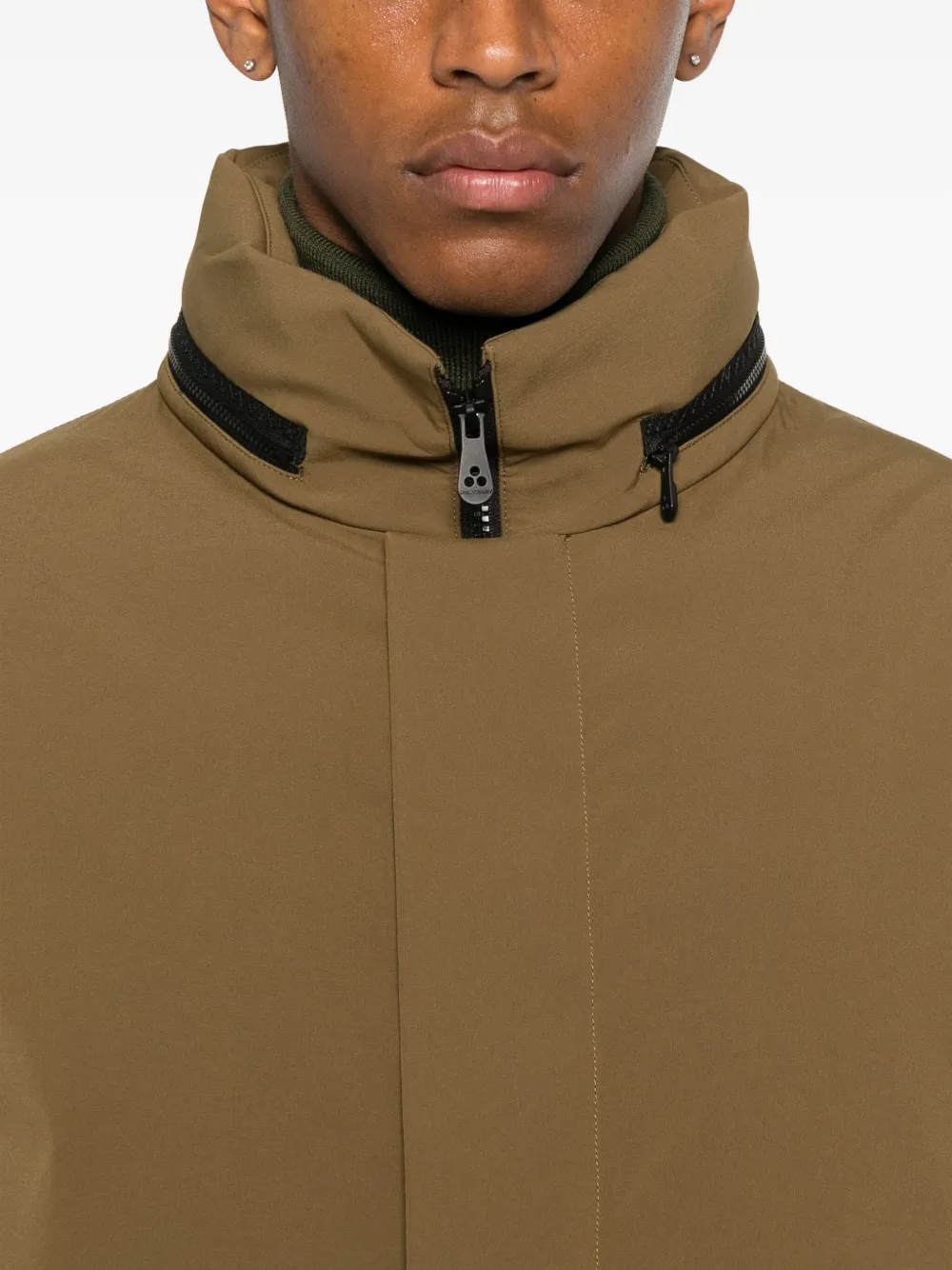 Peuterey Zip-fastening Pocket Coat In Brown