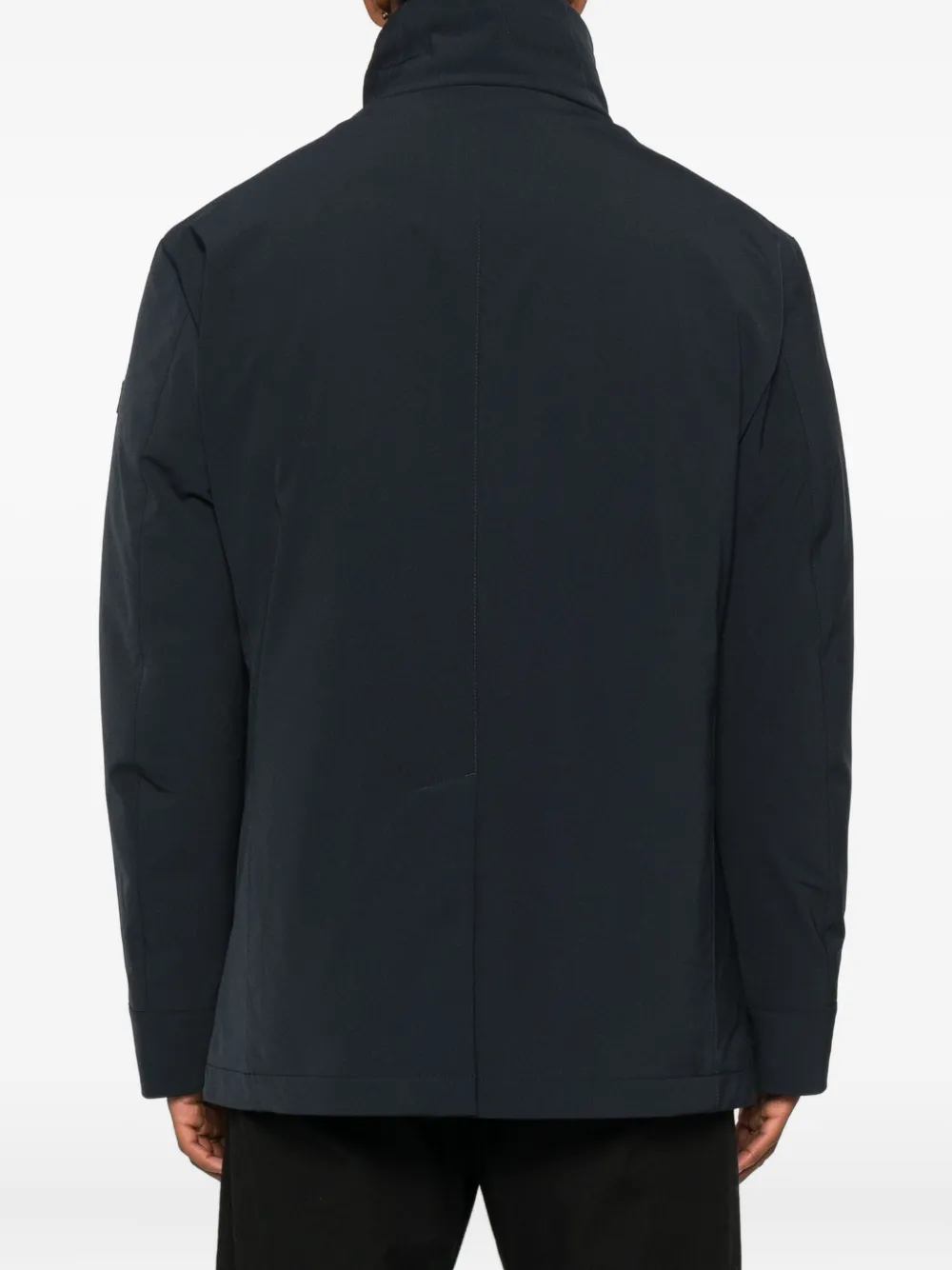 Peuterey Double-breasted High-neck Coat In Blue