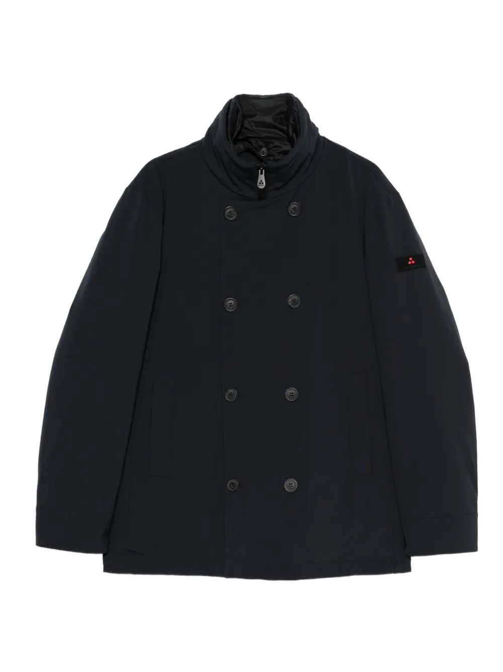 Peuterey double-breasted high-neck coat | Blue | Image 1