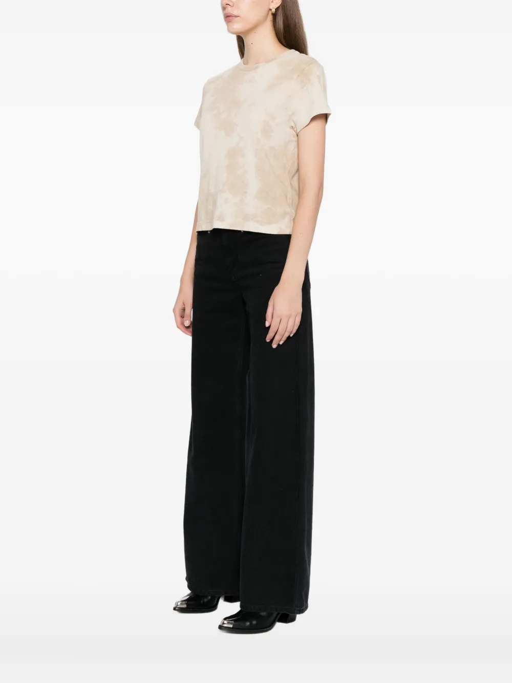 Agolde Graphic-print T-shirt In Neutral