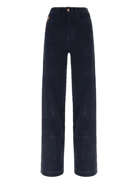 LOIS JEANS  logo-patch corduroy trousers