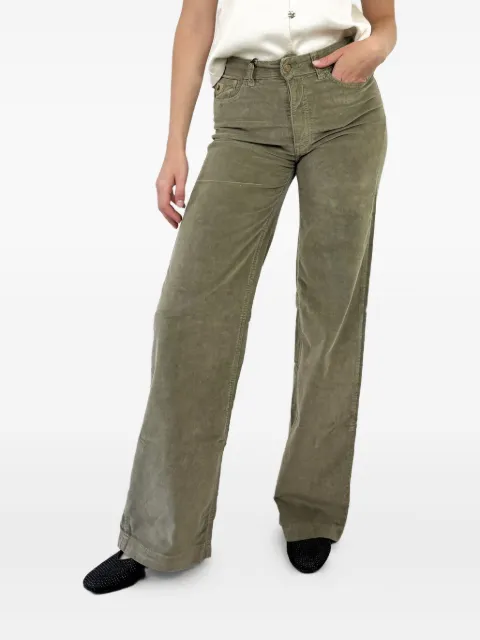 LOIS JEANS  logo-patch corduroy trousers